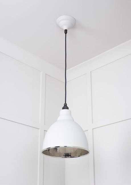 From The Anvil - Hammered Nickel Brindley Pendant in Flock | Sku. 49511F | Trade Door Handles.
