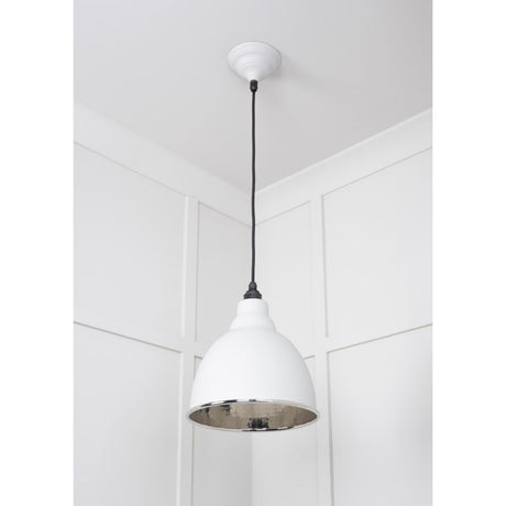 From The Anvil - Hammered Nickel Brindley Pendant in Flock | Sku. 49511F | Trade Door Handles.
