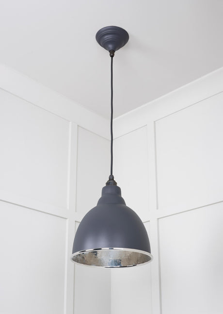 From The Anvil - Hammered Nickel Brindley Pendant in Slate | Sku. 49511SL | Trade Door Handles.