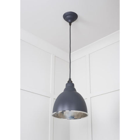 From The Anvil - Hammered Nickel Brindley Pendant in Slate | Sku. 49511SL | Trade Door Handles.