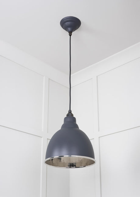 From The Anvil - Hammered Nickel Brindley Pendant in Slate | Sku. 49511SL | Trade Door Handles.