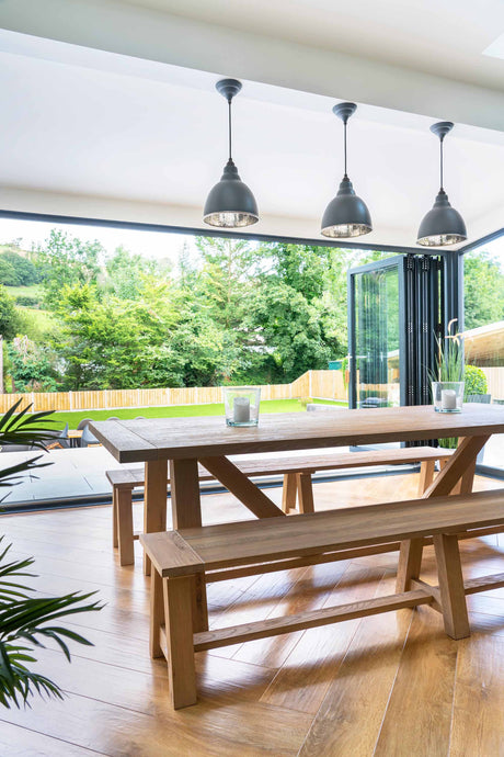 From The Anvil - Hammered Nickel Brindley Pendant in Slate | Sku. 49511SL | Trade Door Handles.