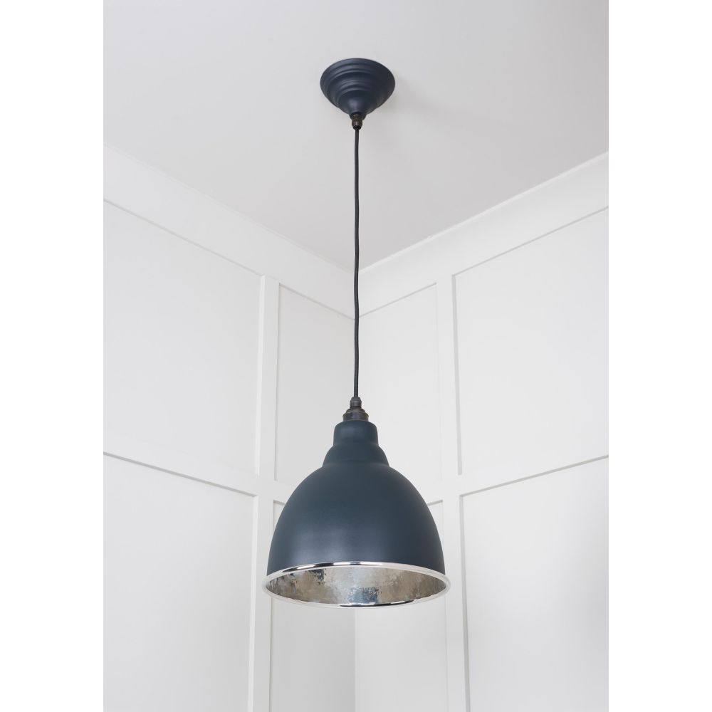 From The Anvil - Hammered Nickel Brindley Pendant in Soot | Sku. 49511SO | Trade Door Handles.