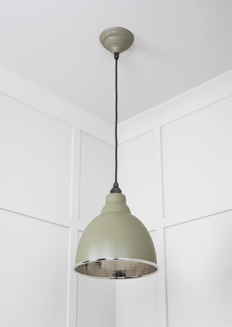 From The Anvil - Hammered Nickel Brindley Pendant in Tump | Sku. 49511TU | Trade Door Handles.