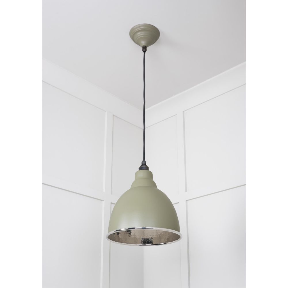 From The Anvil - Hammered Nickel Brindley Pendant in Tump | Sku. 49511TU | Trade Door Handles.
