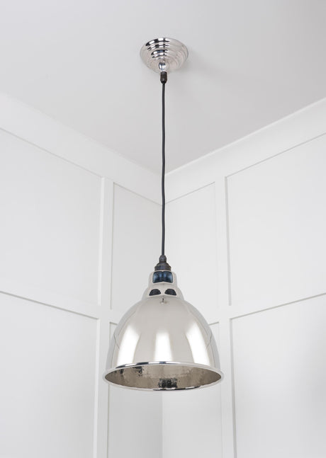 From The Anvil - Hammered Nickel Brindley Pendant | Sku. 49511 | Trade Door Handles.