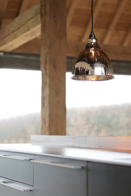 From The Anvil - Hammered Nickel Brindley Pendant | Sku. 49511 | Trade Door Handles.