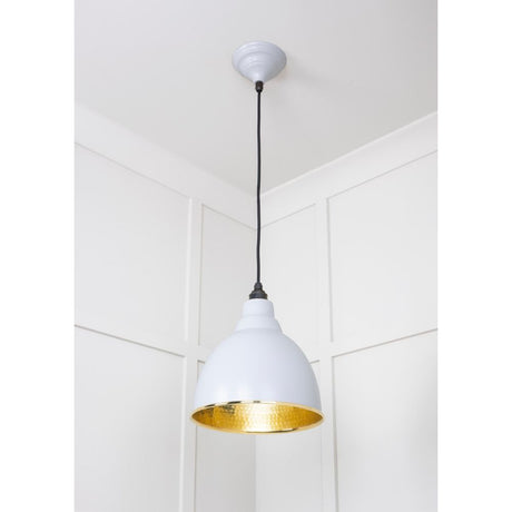 From The Anvil - Hammered Brass Brindley Pendant in Birch | Sku. 49517BI | Trade Door Handles.