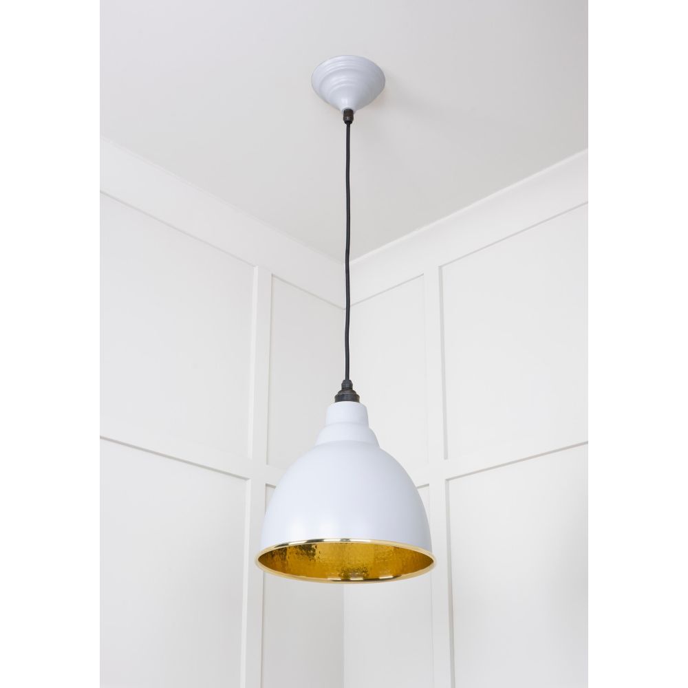 From The Anvil - Hammered Brass Brindley Pendant in Birch | Sku. 49517BI | Trade Door Handles.