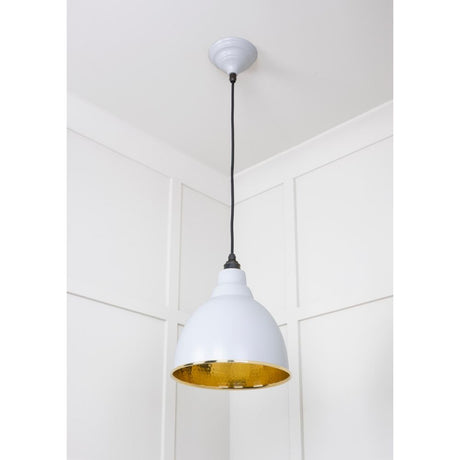 From The Anvil - Hammered Brass Brindley Pendant in Birch | Sku. 49517BI | Trade Door Handles.