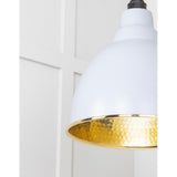 From The Anvil - Hammered Brass Brindley Pendant in Birch | Sku. 49517BI | Trade Door Handles.