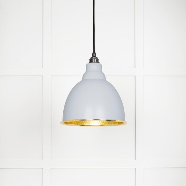 From The Anvil - Hammered Brass Brindley Pendant in Birch | Sku. 49517BI | Trade Door Handles.