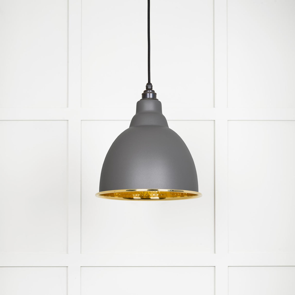 From The Anvil - Hammered Brass Brindley Pendant in Bluff | Sku. 49517BL | Trade Door Handles.