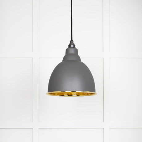From The Anvil - Hammered Brass Brindley Pendant in Bluff | Sku. 49517BL | Trade Door Handles.