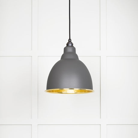 From The Anvil - Hammered Brass Brindley Pendant in Bluff | Sku. 49517BL | Trade Door Handles.