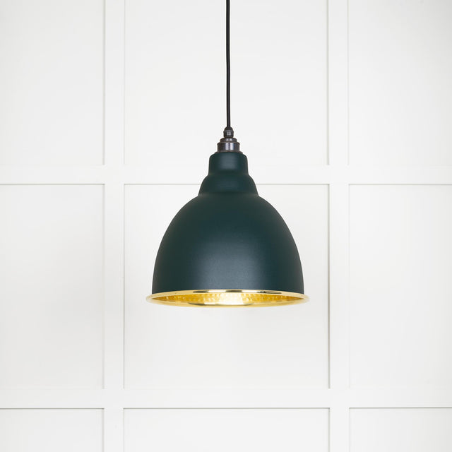 From The Anvil - Hammered Brass Brindley Pendant in Dingle | Sku. 49517DI | Trade Door Handles.