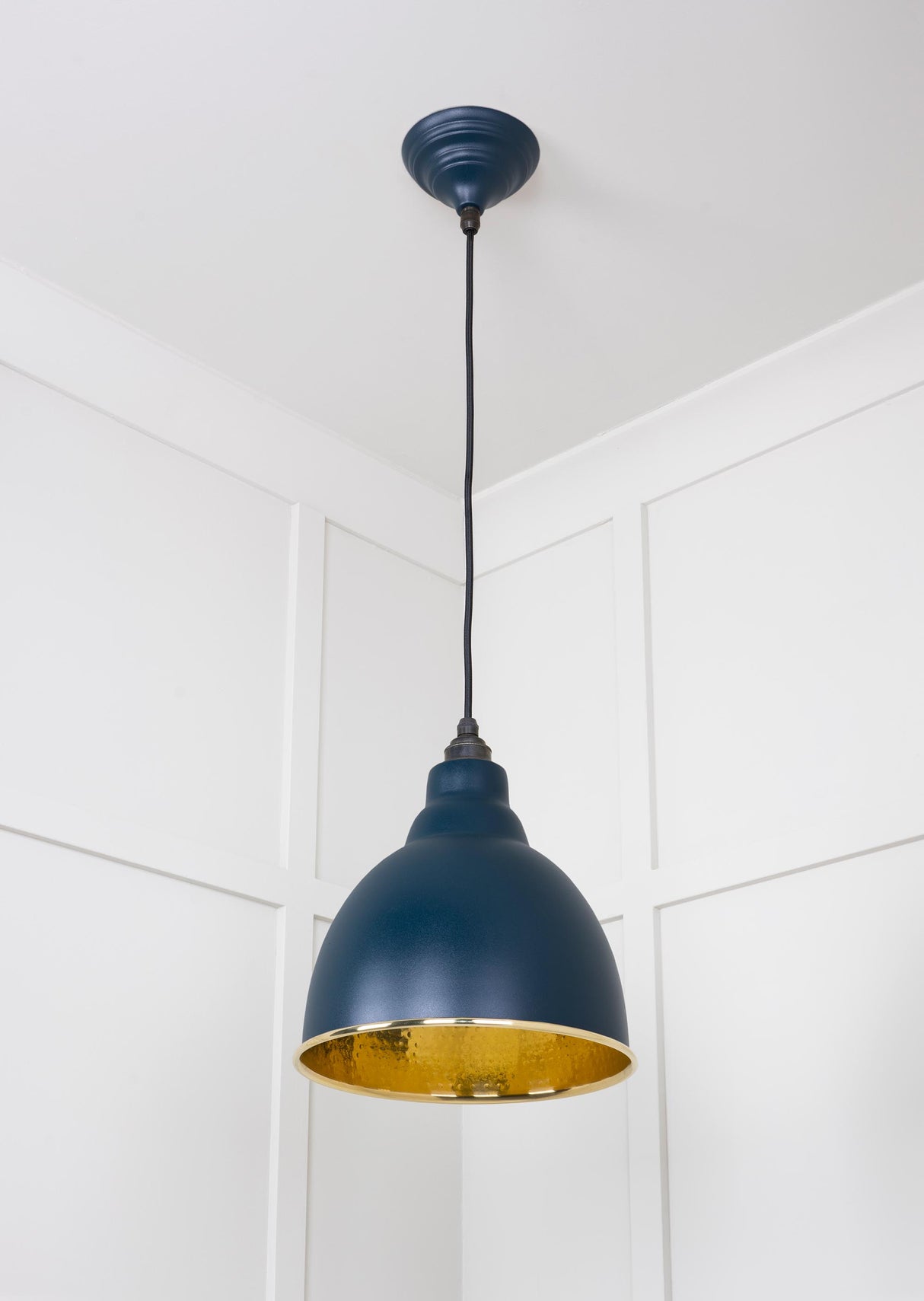From The Anvil - Hammered Brass Brindley Pendant in Dusk | Sku. 49517DU | Trade Door Handles.