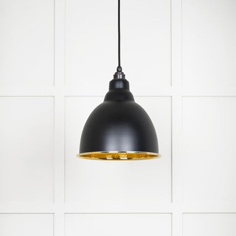 From The Anvil - Hammered Brass Brindley Pendant in Elan Black | Sku. 49517EB | Trade Door Handles.