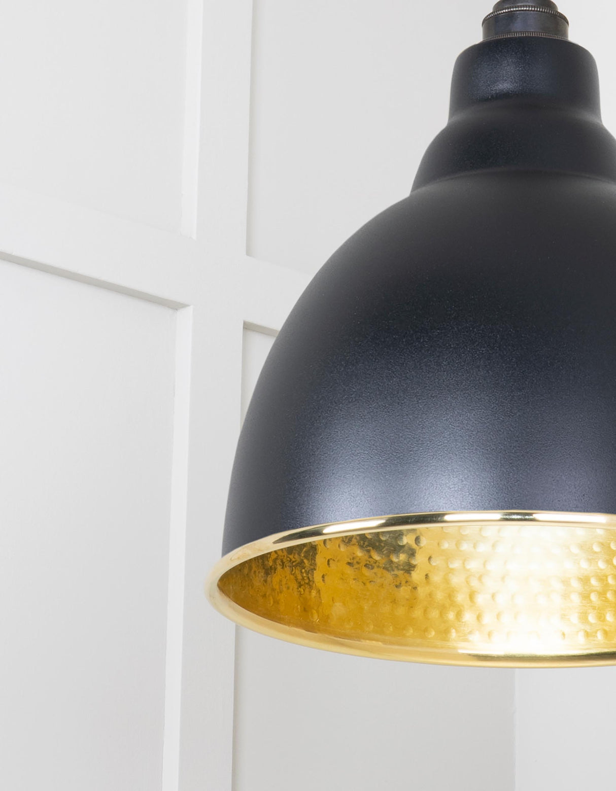 From The Anvil - Hammered Brass Brindley Pendant in Elan Black | Sku. 49517EB | Trade Door Handles.