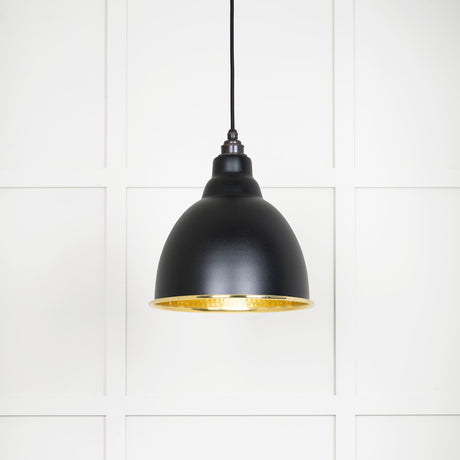 From The Anvil - Hammered Brass Brindley Pendant in Elan Black | Sku. 49517EB | Trade Door Handles.