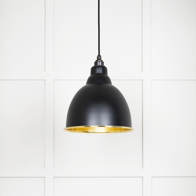 From The Anvil - Hammered Brass Brindley Pendant in Elan Black | Sku. 49517EB | Trade Door Handles.