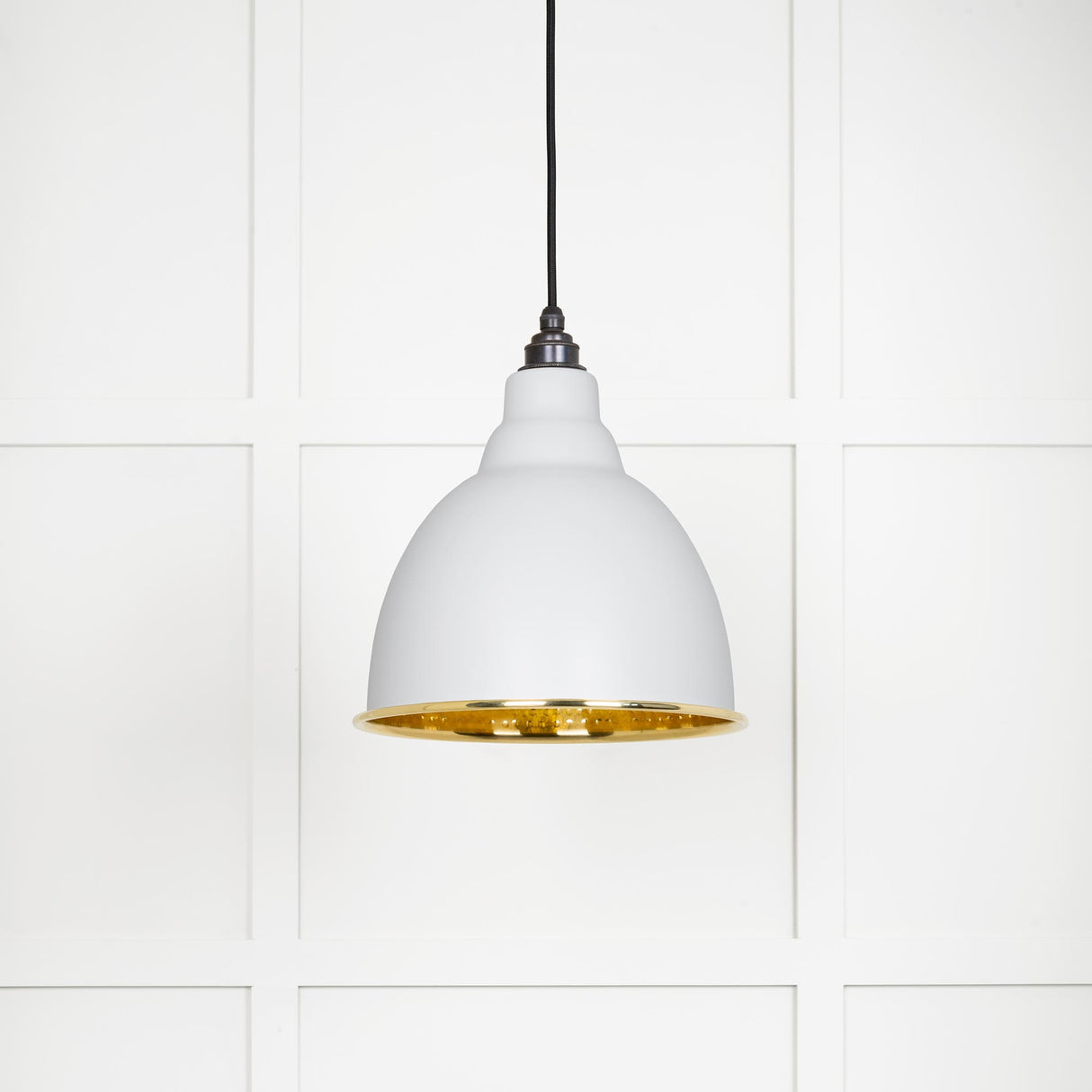 From The Anvil - Hammered Brass Brindley Pendant in Flock | Sku. 49517F | Trade Door Handles.