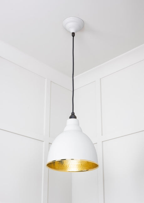 From The Anvil - Hammered Brass Brindley Pendant in Flock | Sku. 49517F | Trade Door Handles.