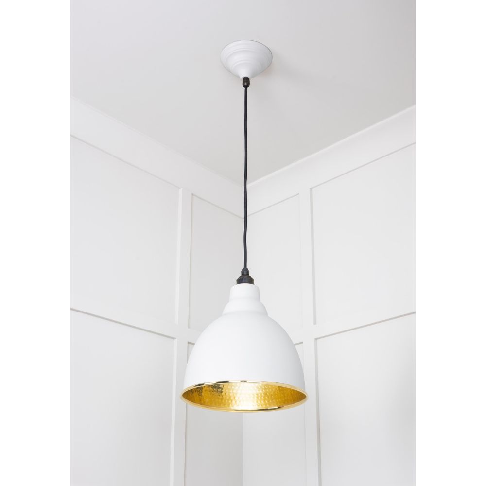 From The Anvil - Hammered Brass Brindley Pendant in Flock | Sku. 49517F | Trade Door Handles.