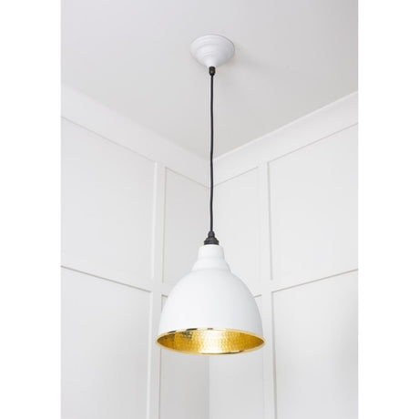 From The Anvil - Hammered Brass Brindley Pendant in Flock | Sku. 49517F | Trade Door Handles.