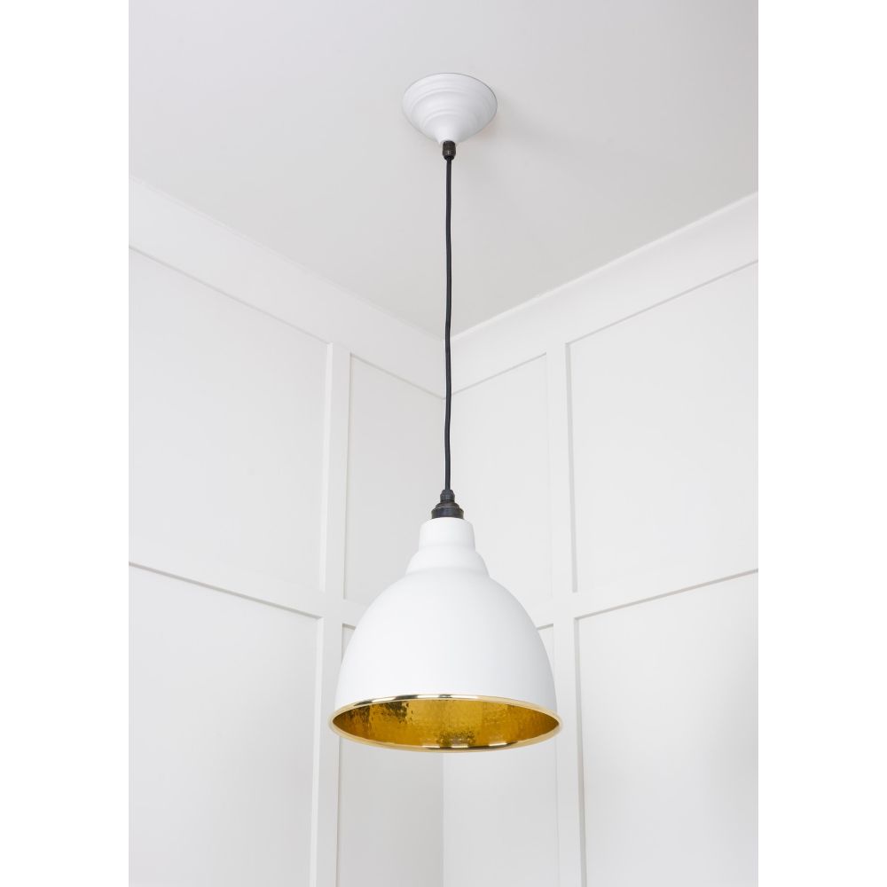 From The Anvil - Hammered Brass Brindley Pendant in Flock | Sku. 49517F | Trade Door Handles.