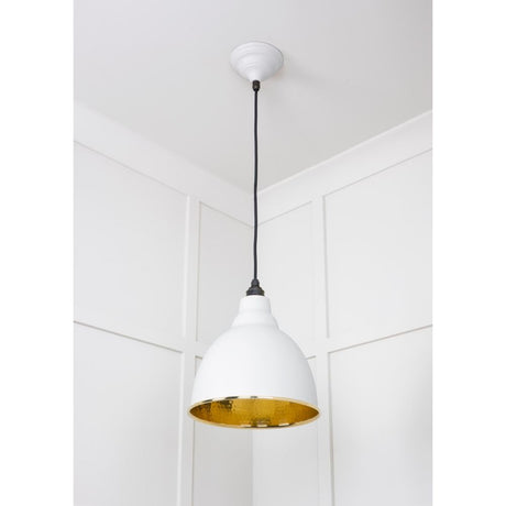 From The Anvil - Hammered Brass Brindley Pendant in Flock | Sku. 49517F | Trade Door Handles.