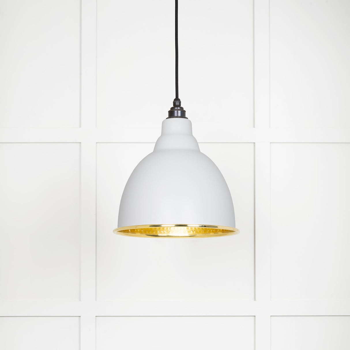 From The Anvil - Hammered Brass Brindley Pendant in Flock | Sku. 49517F | Trade Door Handles.