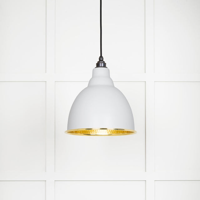 From The Anvil - Hammered Brass Brindley Pendant in Flock | Sku. 49517F | Trade Door Handles.