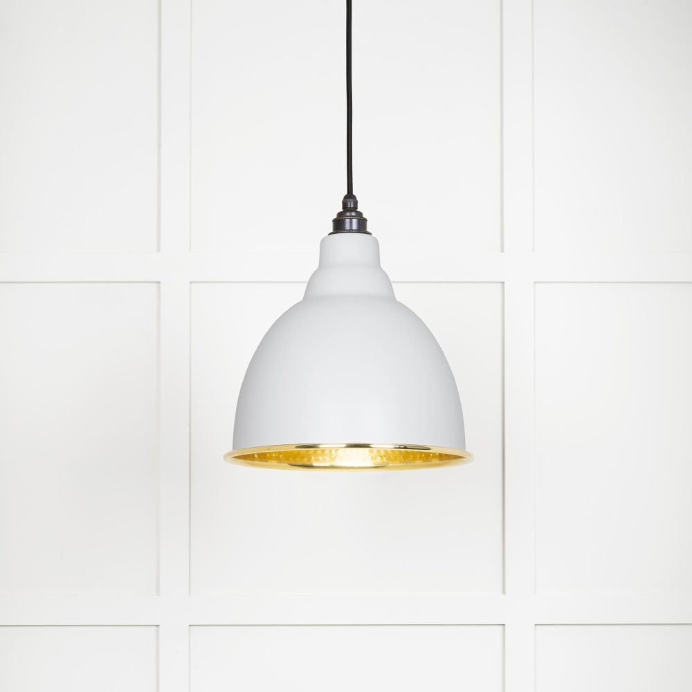 From The Anvil - Hammered Brass Brindley Pendant in Flock | Sku. 49517F | Trade Door Handles.