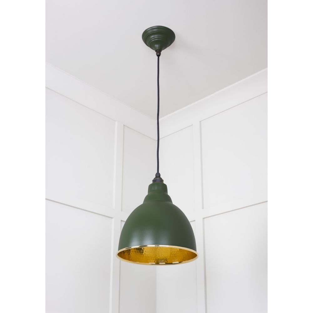 From The Anvil - Hammered Brass Brindley Pendant in Heath | Sku. 49517H | Trade Door Handles.