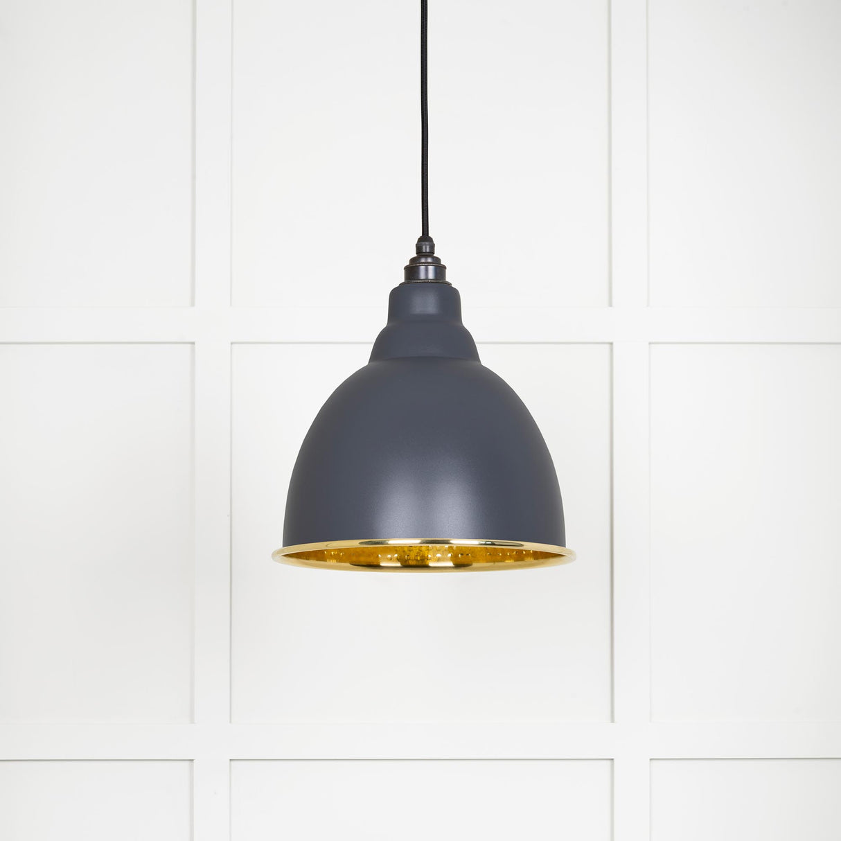 From The Anvil - Hammered Brass Brindley Pendant in Slate | Sku. 49517SL | Trade Door Handles.