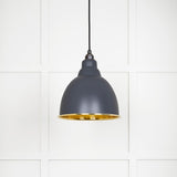 From The Anvil - Hammered Brass Brindley Pendant in Slate | Sku. 49517SL | Trade Door Handles.
