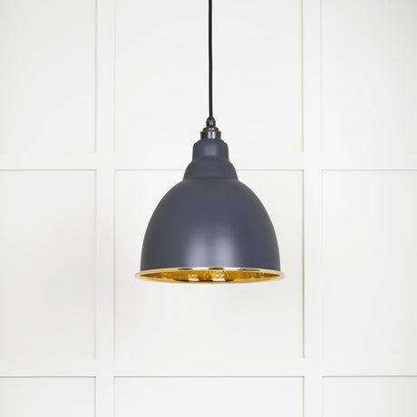 From The Anvil - Hammered Brass Brindley Pendant in Slate | Sku. 49517SL | Trade Door Handles.