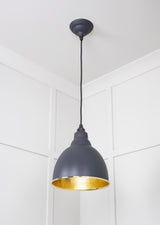 From The Anvil - Hammered Brass Brindley Pendant in Slate | Sku. 49517SL | Trade Door Handles.