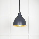 From The Anvil - Hammered Brass Brindley Pendant in Slate | Sku. 49517SL | Trade Door Handles.