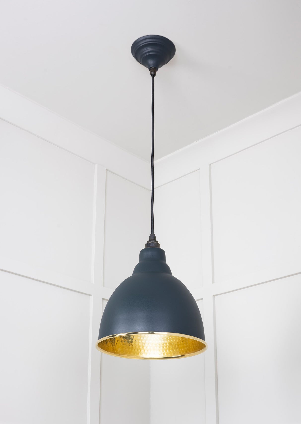 From The Anvil - Hammered Brass Brindley Pendant in Soot | Sku. 49517SO | Trade Door Handles.