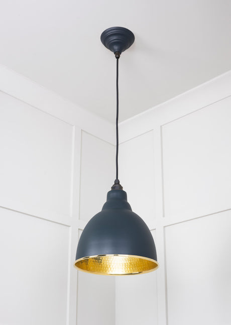From The Anvil - Hammered Brass Brindley Pendant in Soot | Sku. 49517SO | Trade Door Handles.