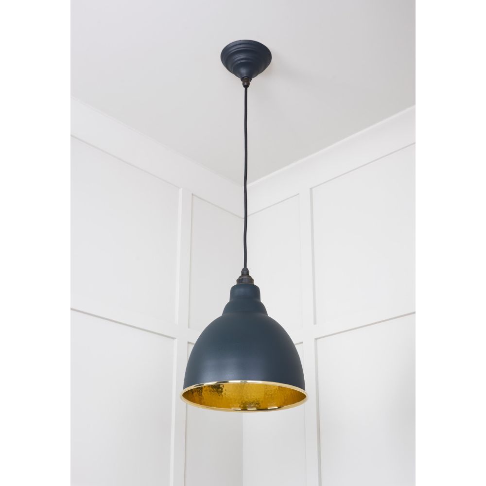 From The Anvil - Hammered Brass Brindley Pendant in Soot | Sku. 49517SO | Trade Door Handles.