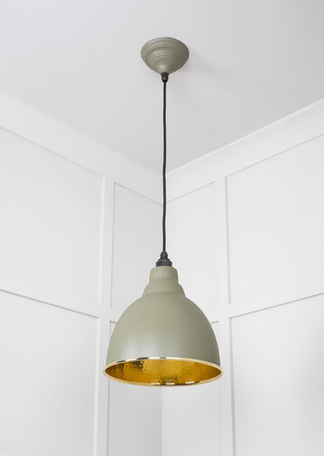 From The Anvil - Hammered Brass Brindley Pendant in Tump | Sku. 49517TU | Trade Door Handles.