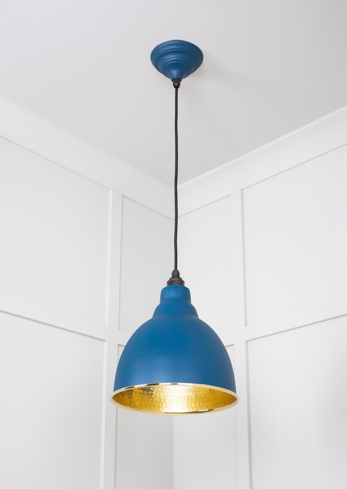 From The Anvil - Hammered Brass Brindley Pendant in Upstream | Sku. 49517U | Trade Door Handles.