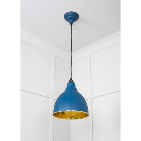 From The Anvil - Hammered Brass Brindley Pendant in Upstream | Sku. 49517U | Trade Door Handles.
