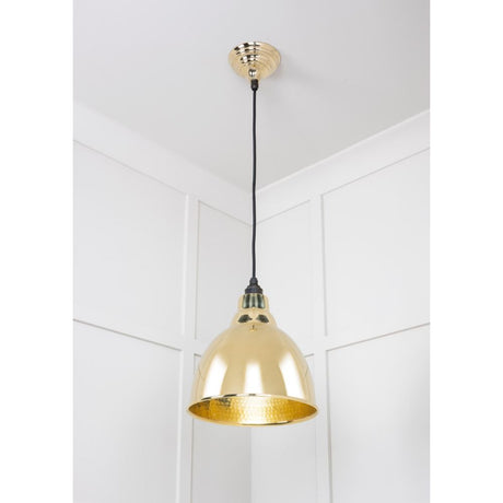 From The Anvil - Hammered Brass Brindley Pendant | Sku. 49517 | Trade Door Handles.