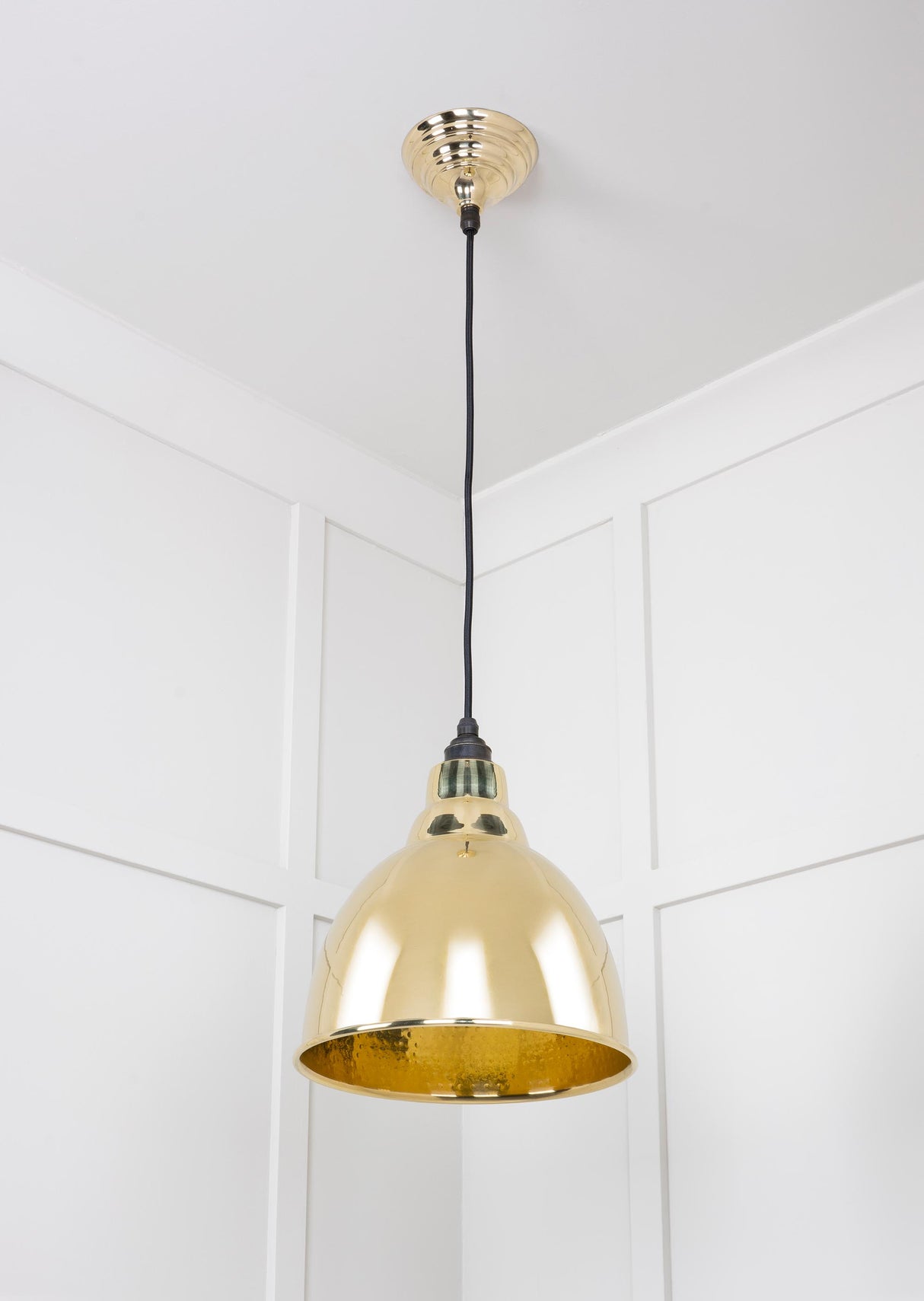 From The Anvil - Hammered Brass Brindley Pendant | Sku. 49517 | Trade Door Handles.