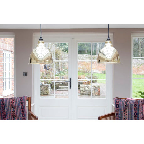 From The Anvil - Hammered Brass Brindley Pendant | Sku. 49517 | Trade Door Handles.