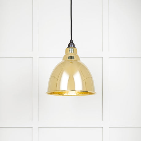 From The Anvil - Hammered Brass Brindley Pendant | Sku. 49517 | Trade Door Handles.